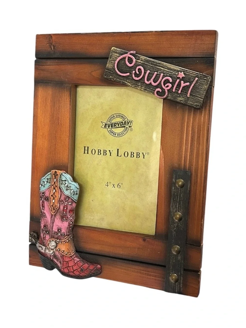 Rustic Western Cowgirl Boot Picture Frame